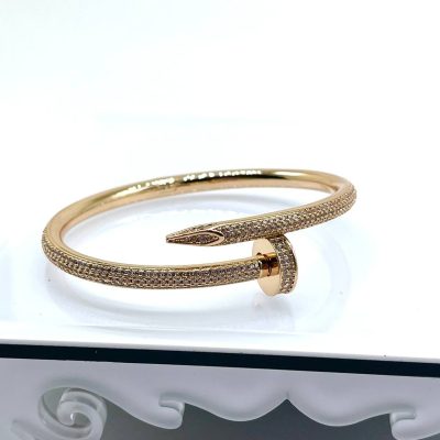 Браслет Cartier гвоздь в фианитовой обсыпке КРТ 029.1